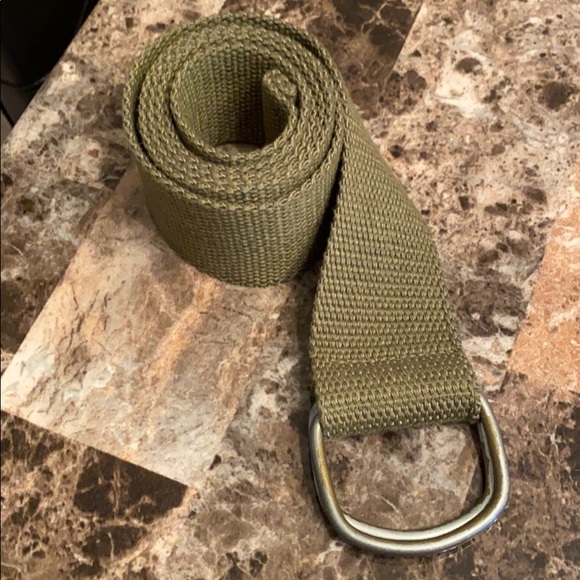 Army green woven belt - Picture 2 of 2